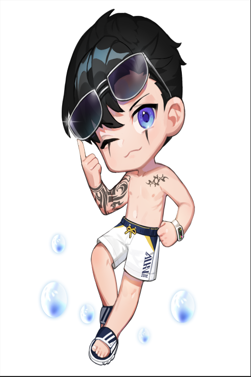 넥슨 나이트워커 여름 SD 캐릭터 일러스트